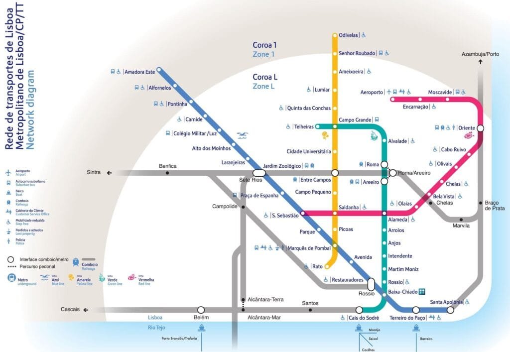 Plattegrond-metro-Lissabon Plattegrond metro Lissabon
