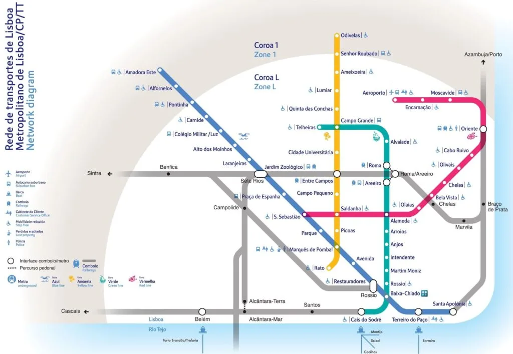 Plattegrond-metro-Lissabon Plattegrond metro Lissabon